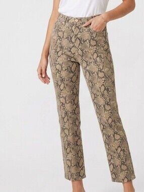 FRAME Le High Skinny Snakeskin Print Jeans High Rise Python Denim